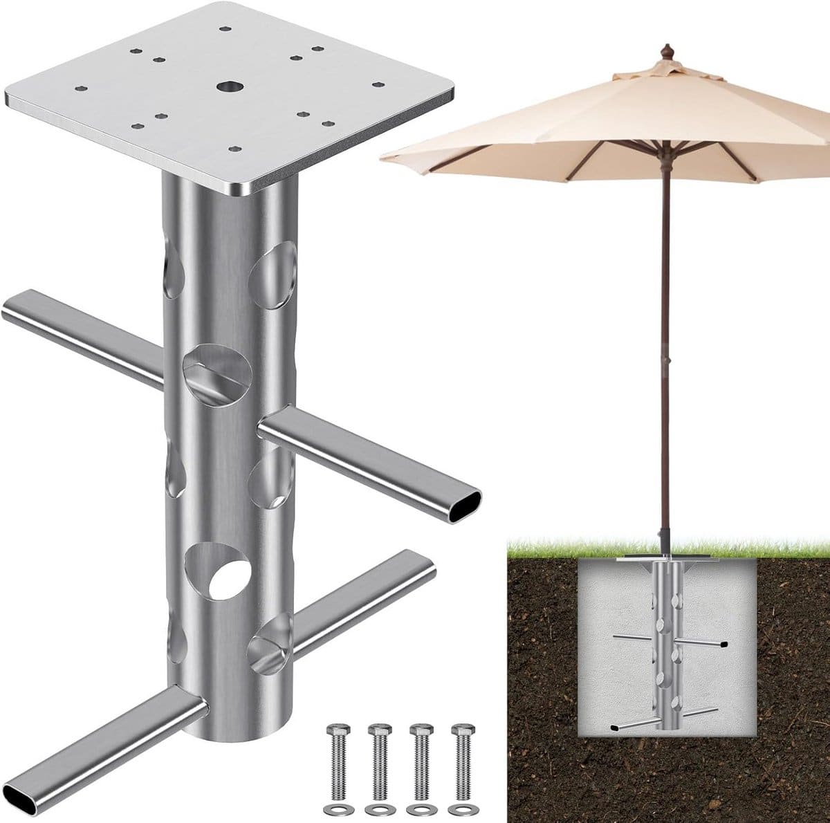 universele parasolvoet betonanker voor buitenparasols en terras