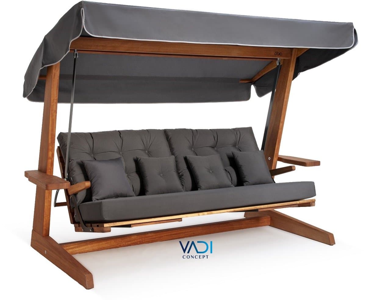 vadi concept luna deluxe 2600 antraciet schommelbank ( iroko