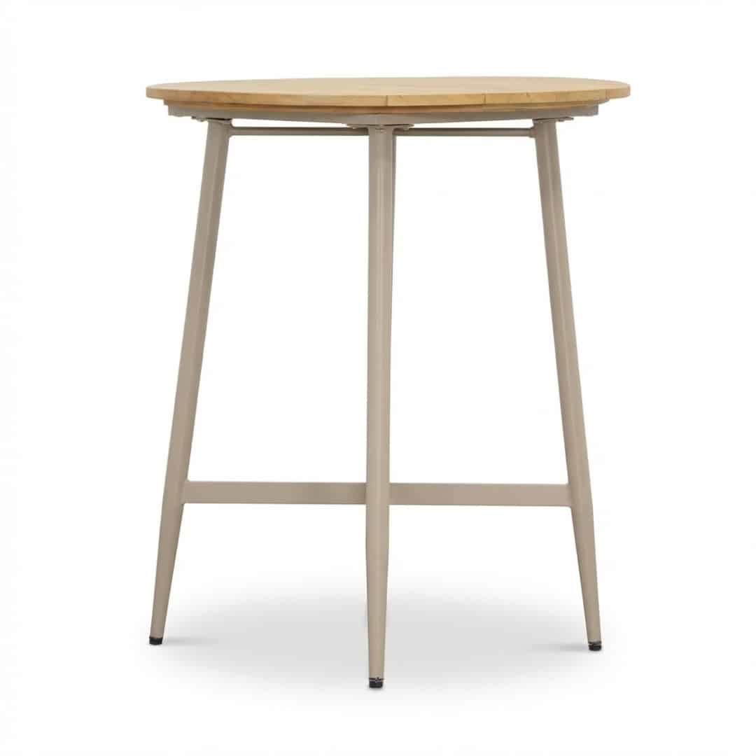 valencia dining bartafel 4 personen | teakhout + aluminium | beige | 90cm rond