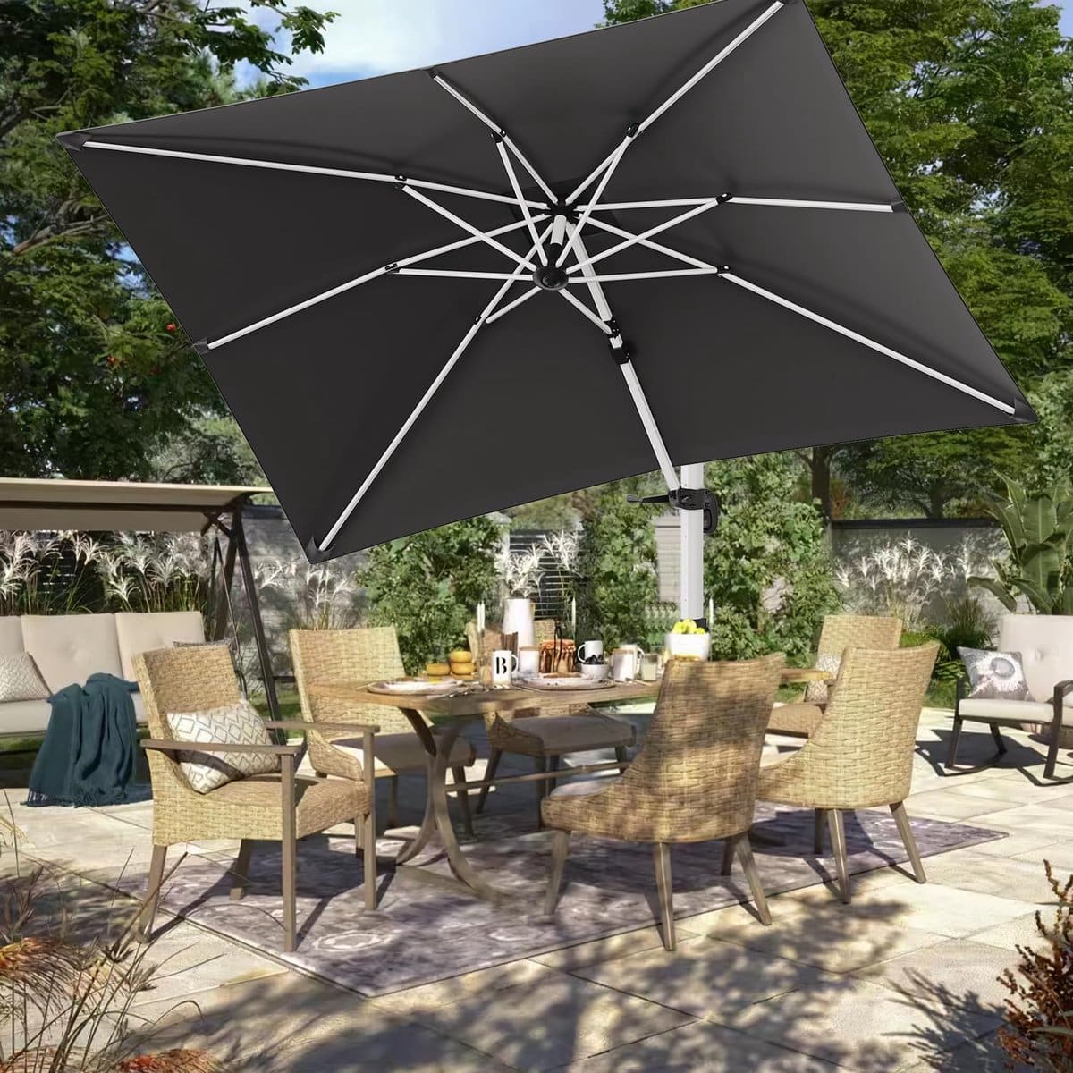 valencia grand xxl 360° zweefparasol 300 x 400 cm