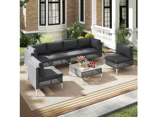 Valencia Modulaire Loungeset 7-Delig - XXL Luxe Rotan Tuinset met