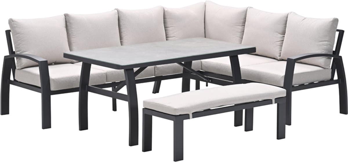 vasano lounge dining hoekset rechts 4 dlg. c.black