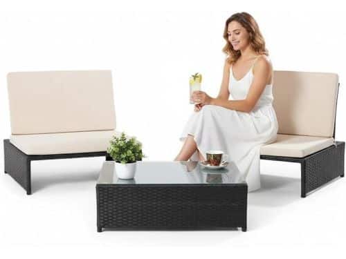 Veelzijdige tuinmeubelset - Zitbank ligbed stoelen - Ontspannen buiten