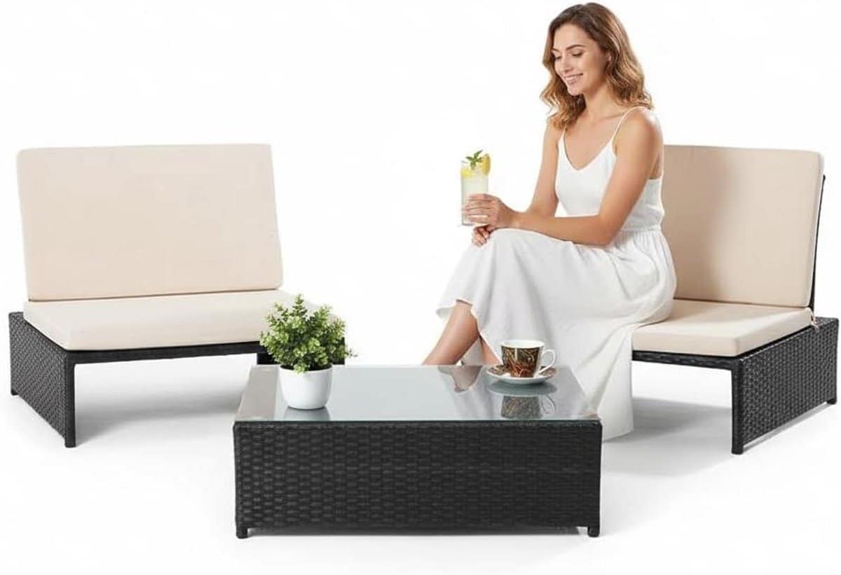 veelzijdige tuinmeubelset zitbank ligbed stoelen ontspannen buiten