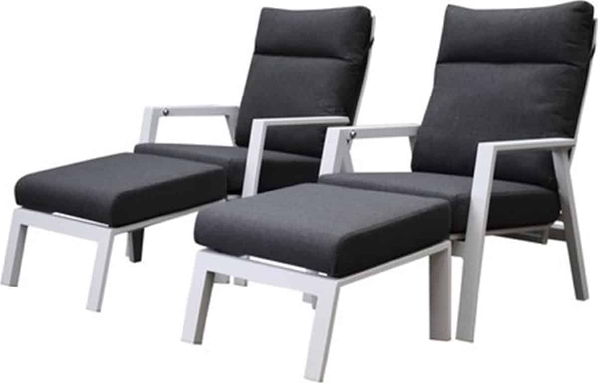 vegas lounge balkonset 4 delig verstelbaar wit aluminium