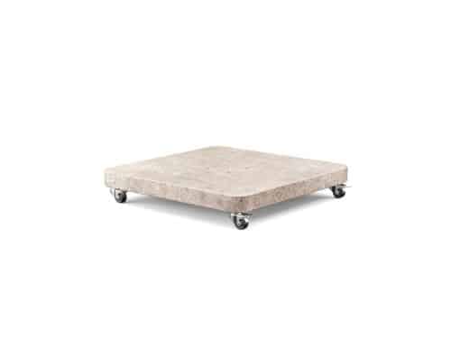 Venezia ronde hoek parasolvoet 120kg met zwenkwielen | graniet | beige