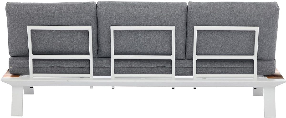vente unique aluminium tuinset: een driezits bank, 2 stoelen en een
