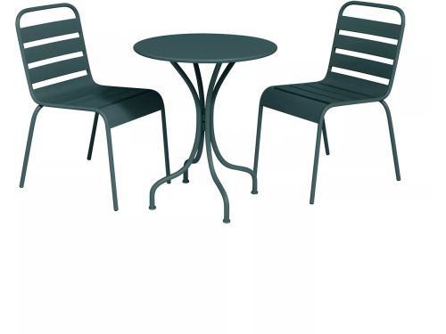 Vente-unique Metalen tuinset met een tafel van Ø60 cm en