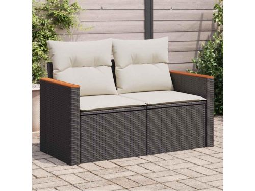 Verona Comfort 2-Zits Polyrotan Tuinbank met Kussens 124x62x69 cm