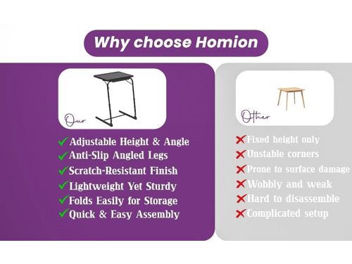 Verstelbare Draagbare Klaptafel voor Woonkamer en Slaapkamer met Bekerhouder