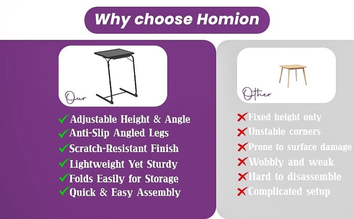 verstelbare draagbare klaptafel voor woonkamer en slaapkamer met bekerhouder