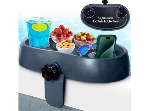 Verstelbare Hot Tub Bijzettafel met Bekerhouders - Antislip Spa Tafel