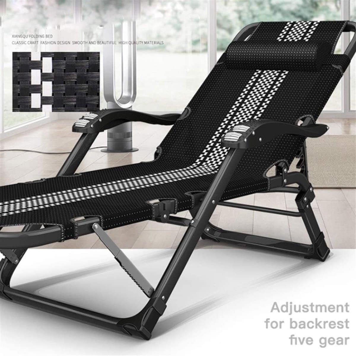 verstelbare opvouwbare tuinligstoel ligbed zonnebed 178 x 65 x 25