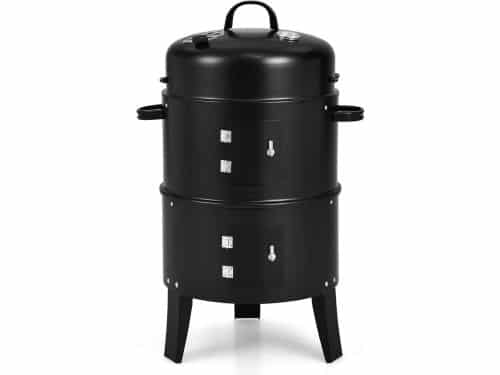 Verticale Houtskool Smoker en BBQ Grill - 3-in-1 met Thermometer