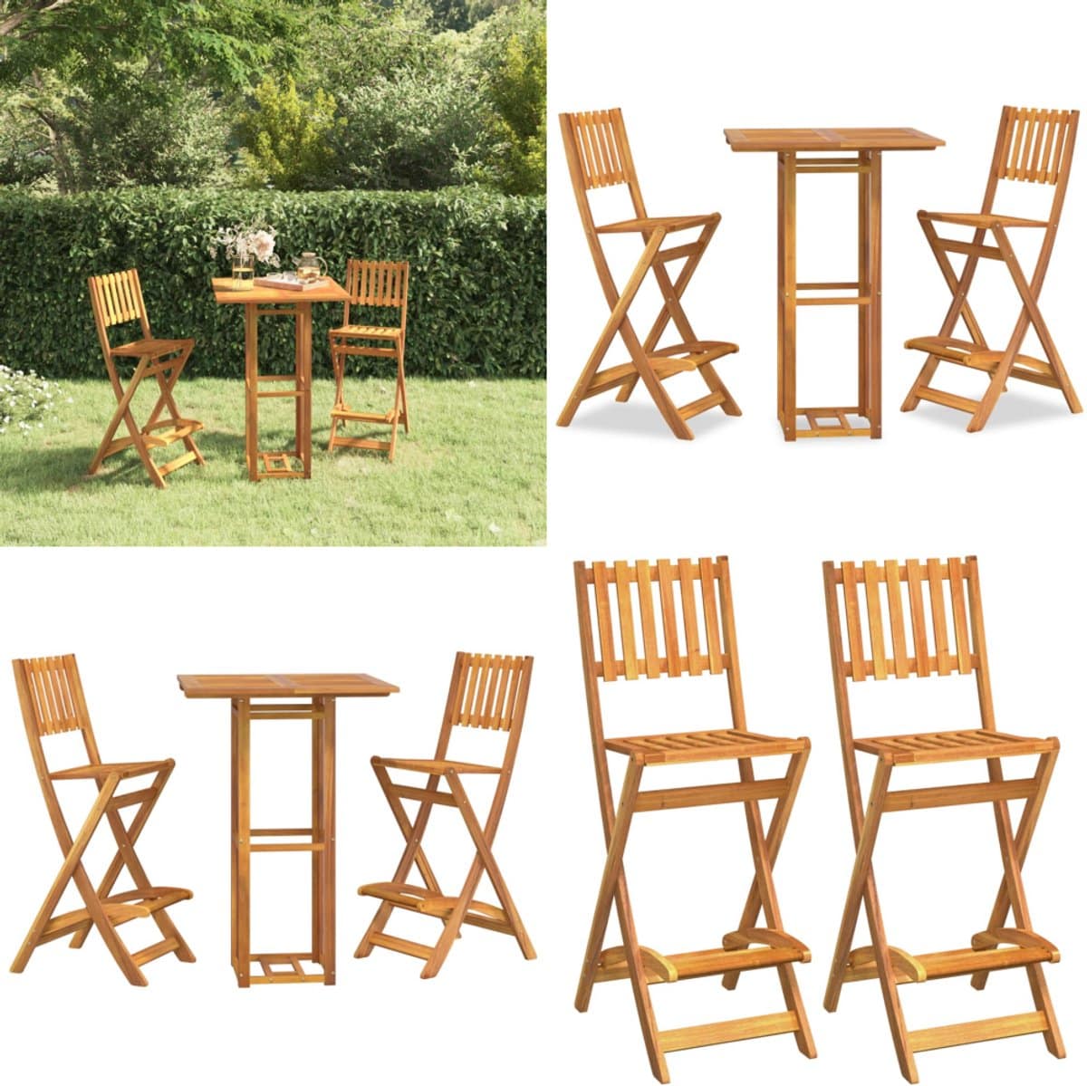 vidaxl 3 delige tuinbarset massief acaciahout barset barsets