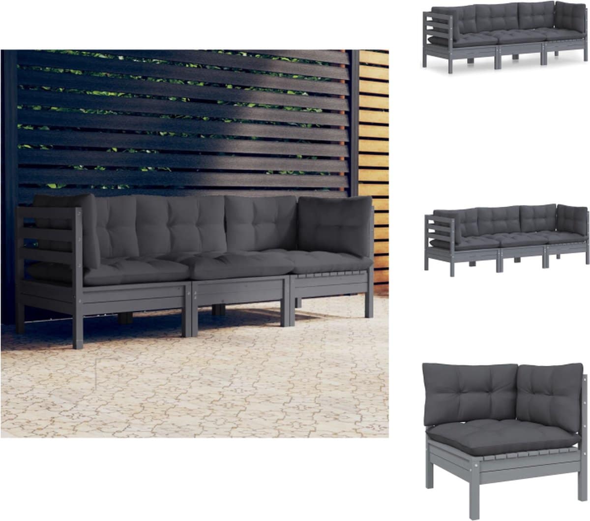 vidaxl 3 zitsbank 3 zitsbanken driezitsbank driezitsbanken tuinbank