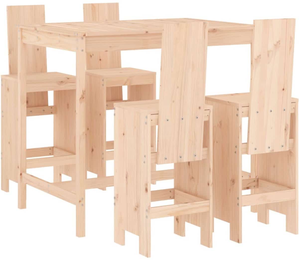vidaxl 5 delige barset massief grenenhout tuinbarset tuinbarsets