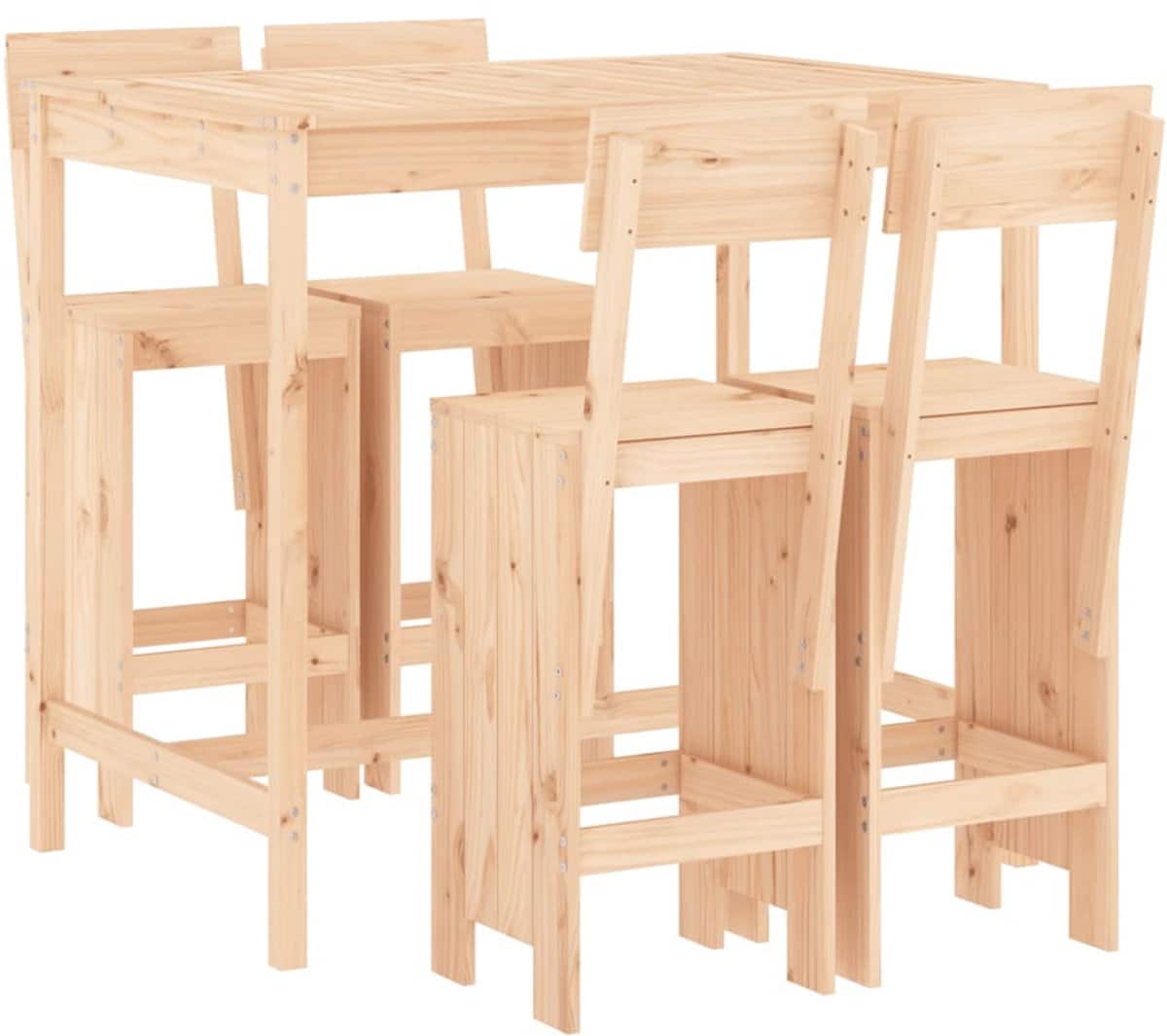 vidaxl 5 delige barset massief grenenhout