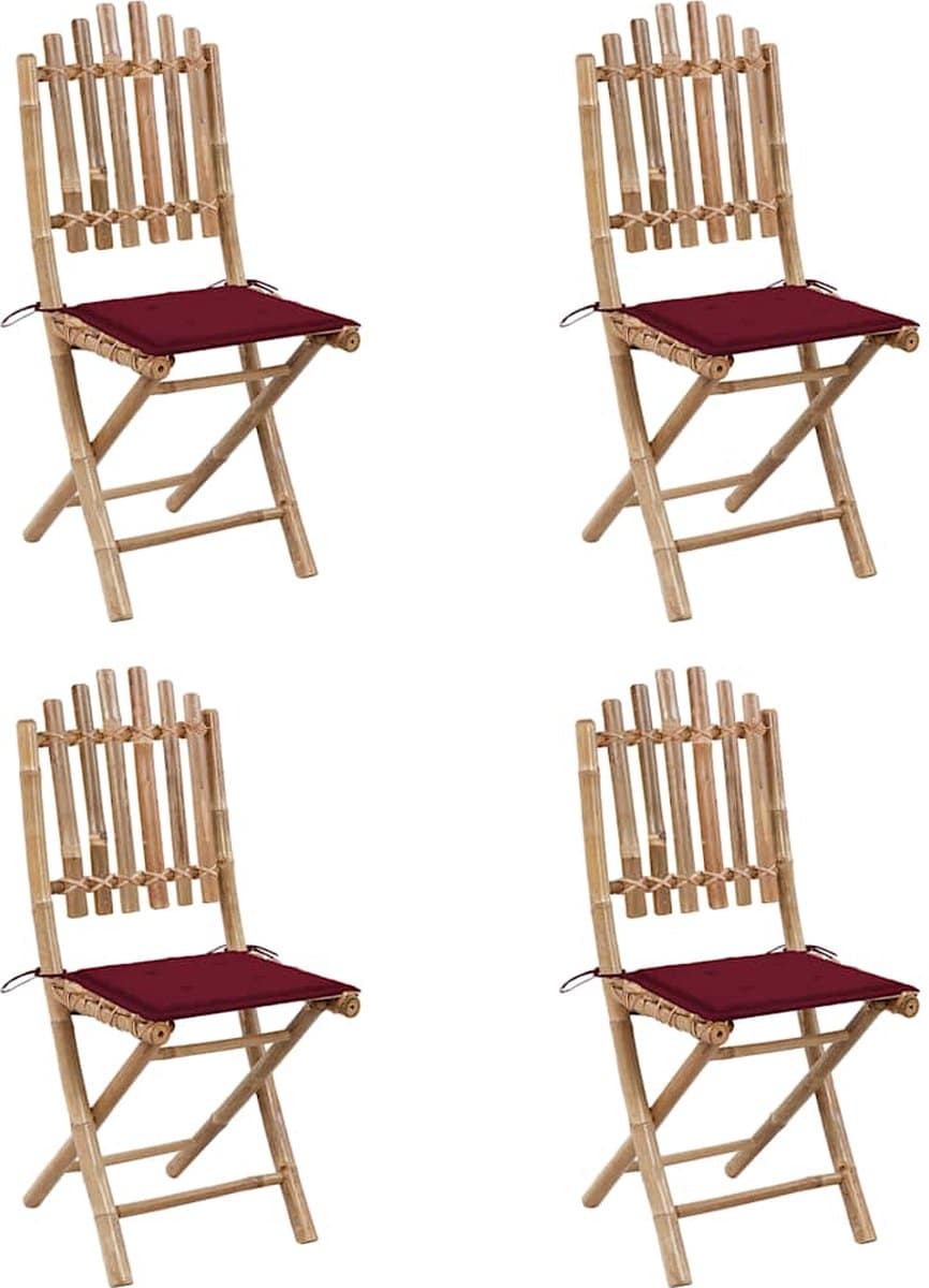 vidaxl 5 delige inklapbare bamboe tuinset eetkamerset bamboetuinmeubel buis