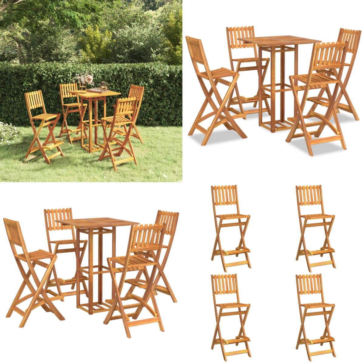 vidaxl 5 delige tuinbarset massief acaciahout barset barsets