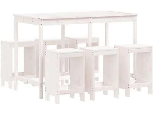 vidaXL - 7-delige - Barset - massief - grenenhout