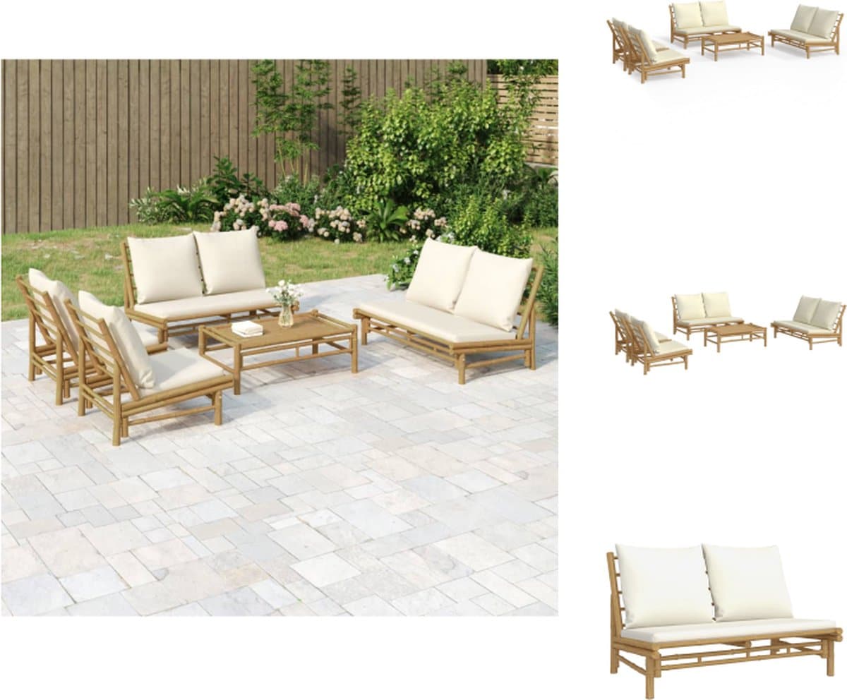 vidaxl bamboe lounge set tafel 100x55x33 cm bank