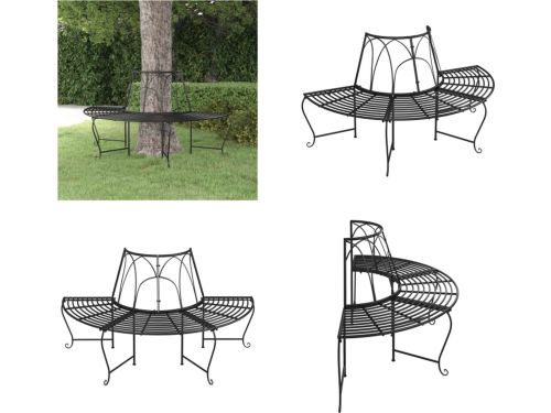 vidaXL Boombank halfrond Ø159 cm staal zwart - Boombank