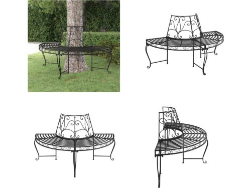 vidaXL Boombank halfrond Ø160 cm staal zwart - Boombank