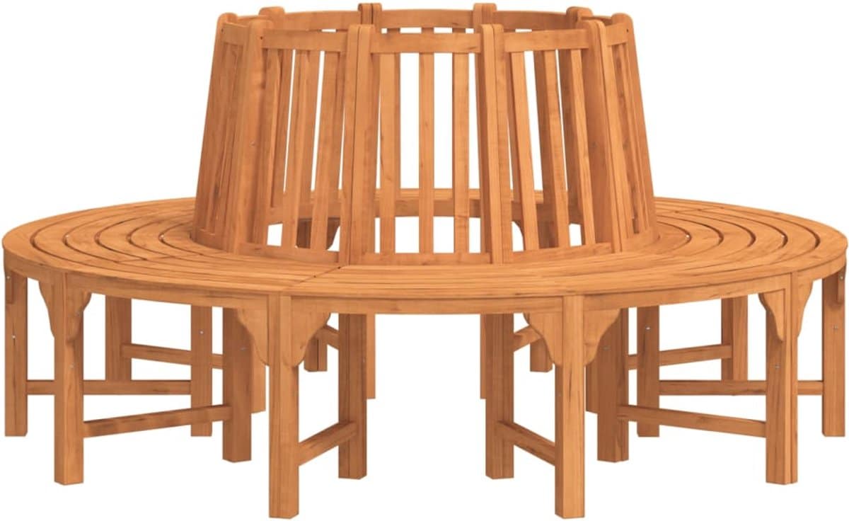 vidaxl boombank rond Ø208 cm massief eucalyptushout boombank