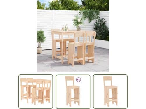 vidaXL Buitendecoratie - Barset - 5-delige Barset massief grenenhout