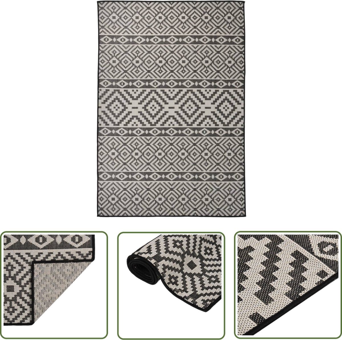 vidaxl buitentapijten tuintapijten buitenkleed met patroon platgeweven 160×230