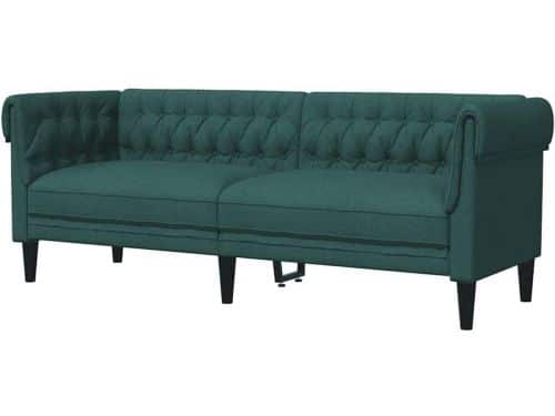vidaXL Chesterfield 3-seater sofa dark green fabric