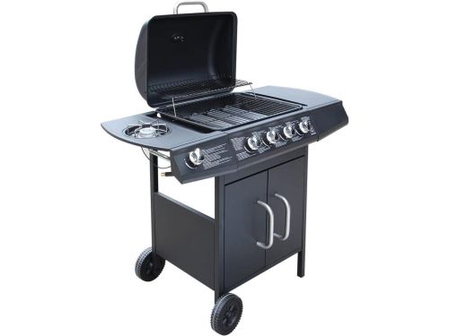 vidaXL Gasbarbecue 4+1 kookzone zwart