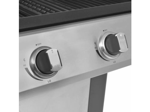 vidaXL Gasbarbecue en grill 2+1 kookzone zwart en zilver