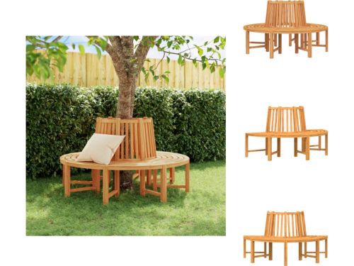 vidaXL Halfronde Houten Boombank - 160x82x90cm - Massief Teakhout