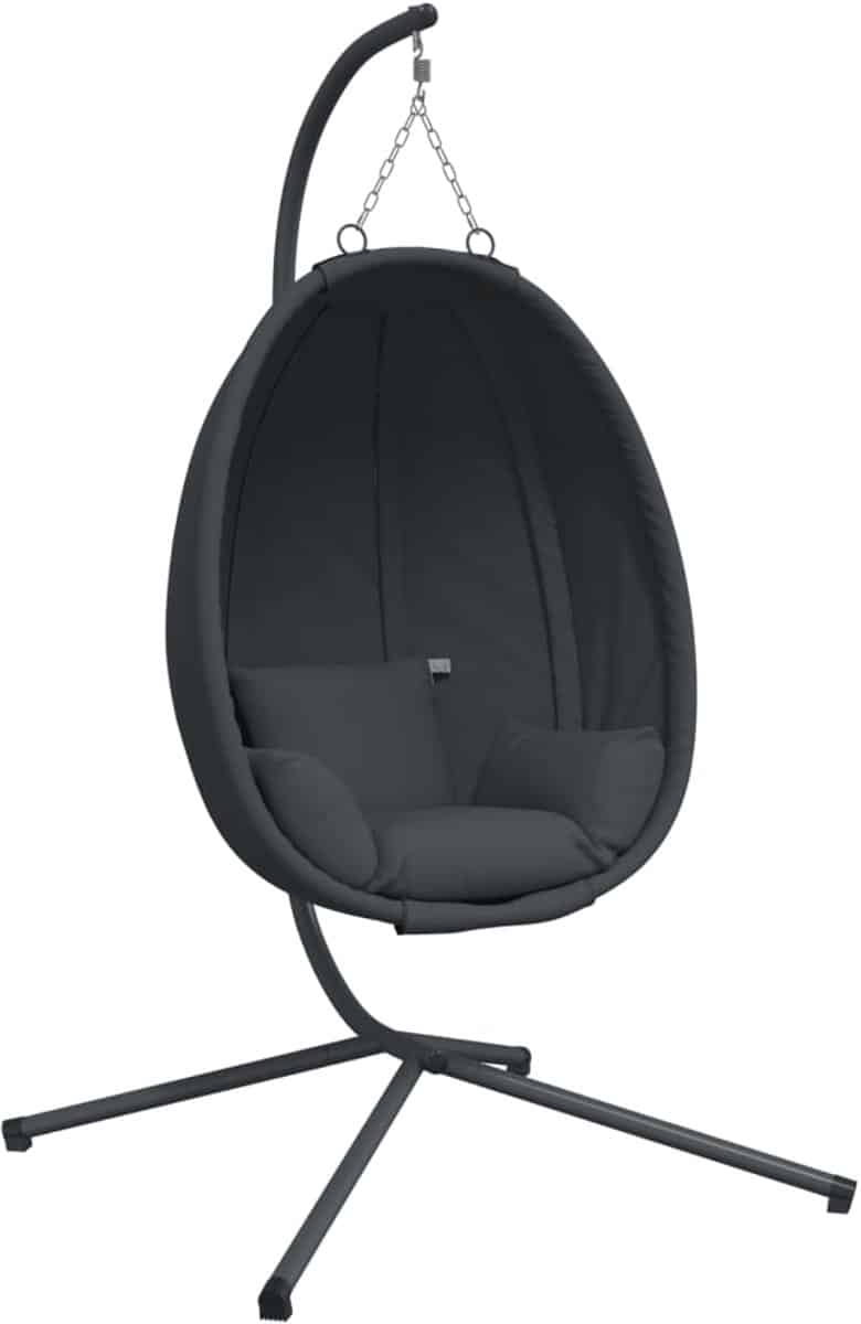 vidaxl hangstoel met standaard stof en staal antracietkleurig
