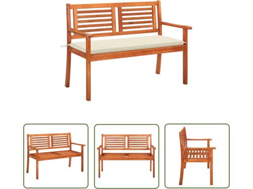 vidaXL Houten Bank - Tuinbank - Tuinbank 2-zits met kussen