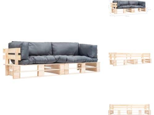 vidaXL Pallet Bankenset - Grenenhout - 220 x 66 x