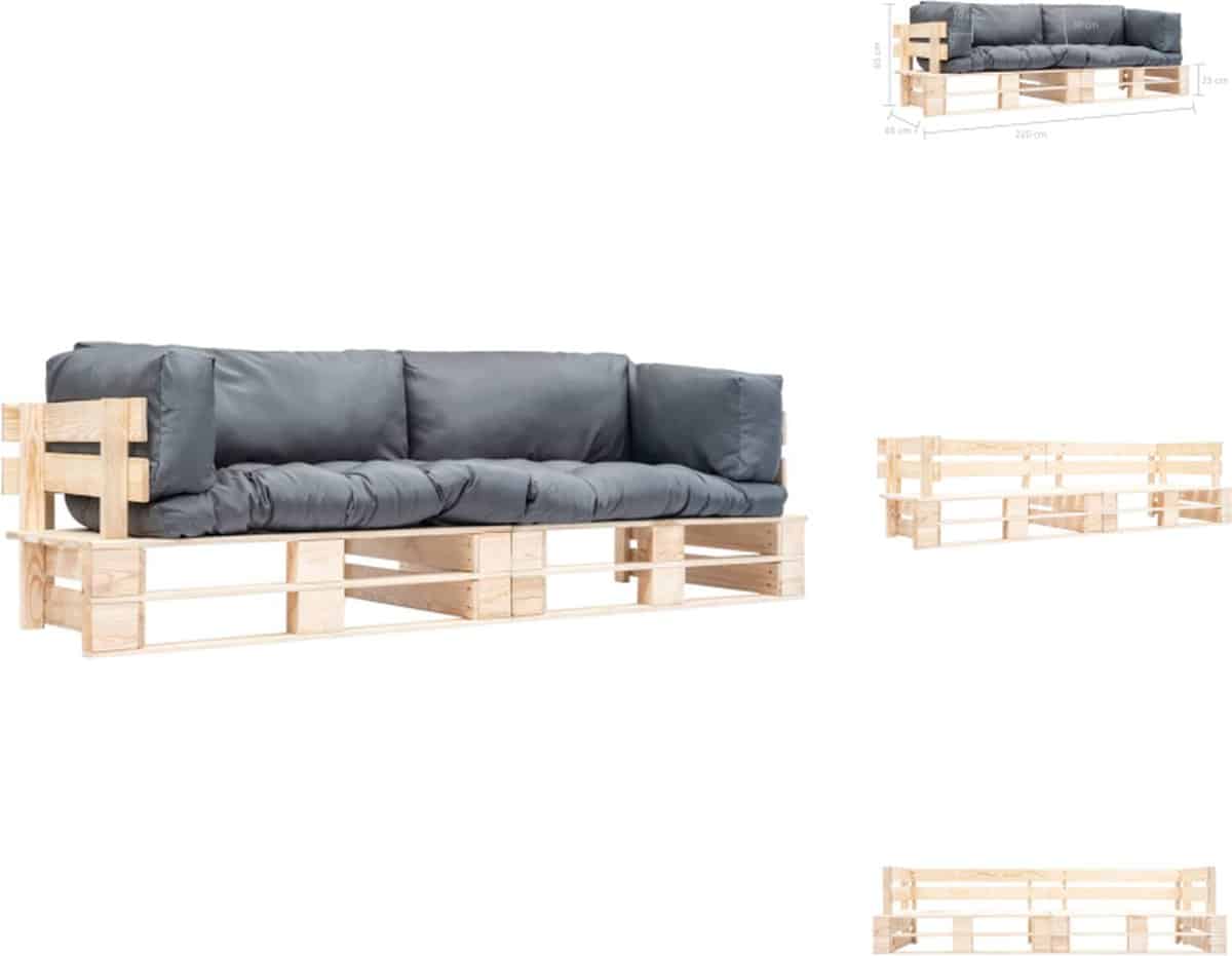 vidaxl pallet bankenset grenenhout 220 x 66 x