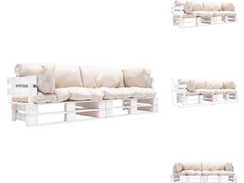 vidaXL Pallet Bankenset - Palletmeubelen - 220x66x65cm - Grenenhout