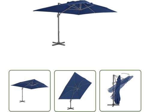 vidaXL Parasol - Zonwering - Zweefparasol met aluminium paal 4x3
