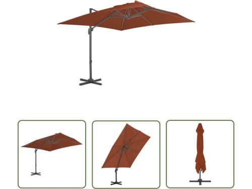 vidaXL Parasol - Zweefparasol - Zweefparasol met aluminium paal 400x300