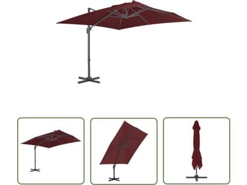 vidaXL Parasol - Zweefparasol - Zweefparasol met aluminium paal 400x300