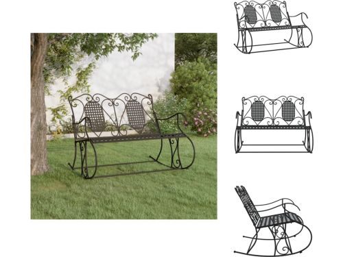 vidaXL Schommelbank Klassiek Staal 113x84x94cm - Zwart - Tuinbank