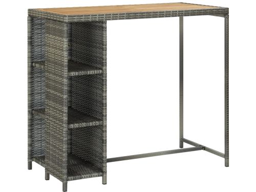 vidaXL Tuinbarset - 5-delig - Poly Rattan - Grijs Tuinbarset