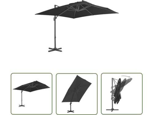 vidaXL Tuindecoratie - Zonwering - Zweefparasol met aluminium paal 300x300