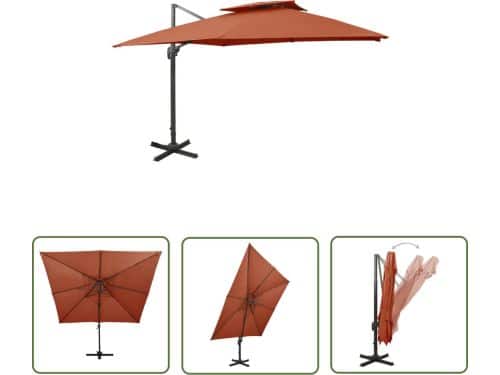 vidaXL Tuindecoratie - Zonwering - Zweefparasol met dubbel dak 300x300