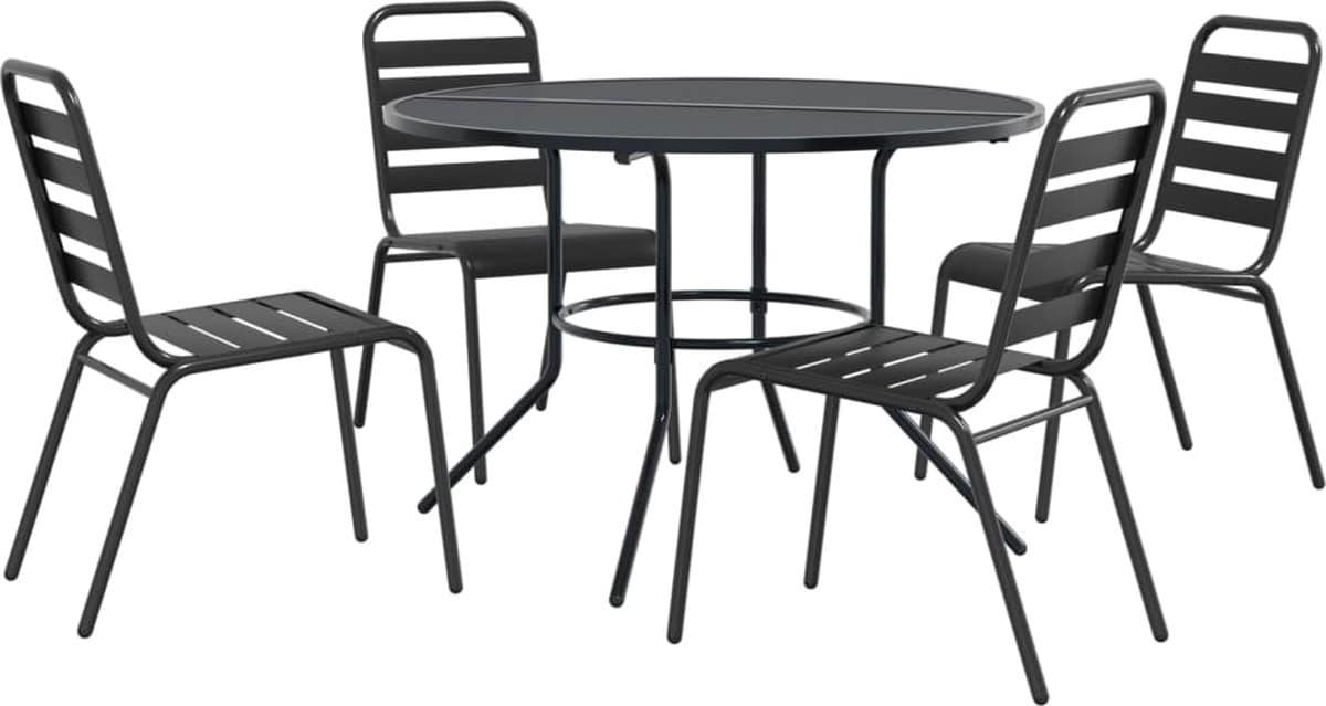 vidaxl tuinset 5 delig gepoedercoat staal antraciet tuinsets