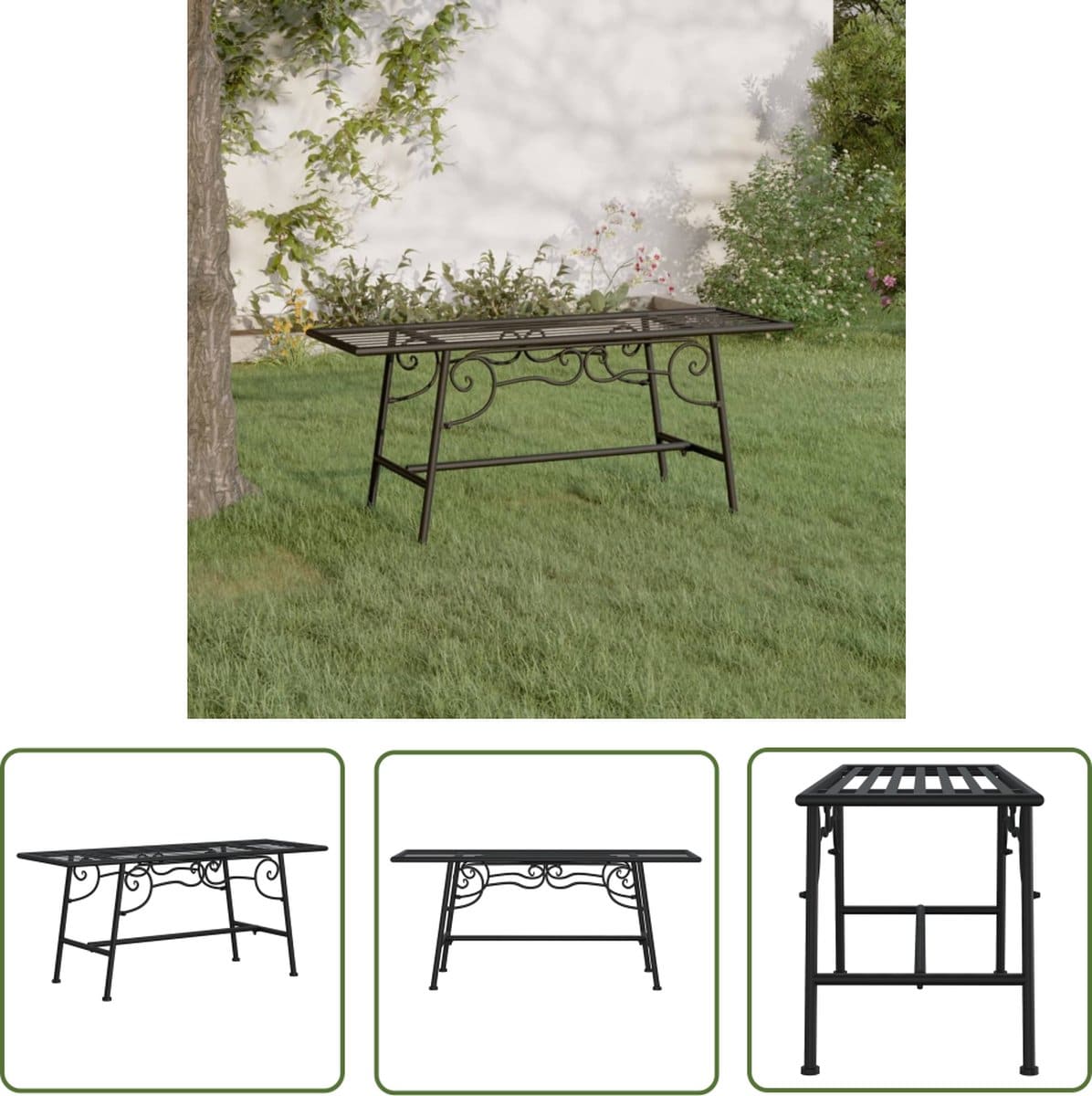 vidaxl tuinset boombank boombank 110 cm staal zwart