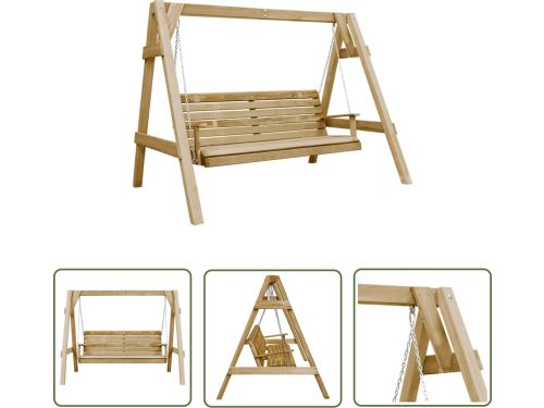 vidaXL Tuinset - Schommelbank - Schommelbank 205x150x157 cm geïmpregneerd grenenhout